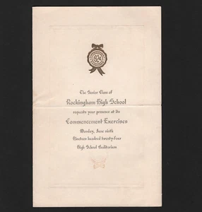 OPC 1924 Rockingham High School Commencement Exercises Program - Picture 1 of 2