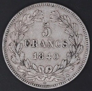 France 5 Francs Louis-Philippe 1840 Silver - Picture 1 of 2