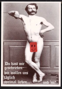Postal alemana moderna que representa vintage desnudo masculino. P&P gratis Reino Unido - Imagen 1 de 2