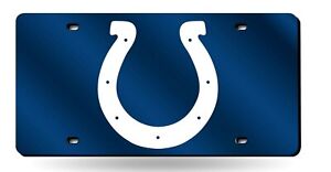 Indianapolis Colts Premium Laser Cut Tag License Plate, Blue, Mirrored...