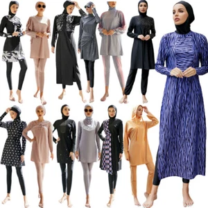 3 PIEZAS Mujeres Modesto Cubierta Completa Burkini Traje de Baño Musulmán Ropa de Playa Traje de Baño Islámico - Imagen 1 de 120