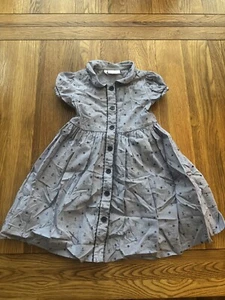 Rachel Riley Navy Cotton Dress 5Y – Anchor Button-Front Traditional Summer - Picture 1 of 3