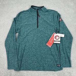 Canada Weather Gear Sweater Herren mittelblau 1/4 Zip Pullover schnelltrocknend UPF - Bild 1 von 12