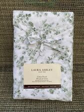 Laura Ashley Bella Green White Floral Cotton Percale STANDARD Pillowcase Set 2pc
