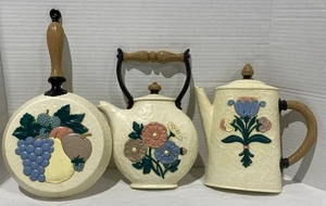 Home Interiors Landhaus Küche Wandbehänge Plaketten MCM USA Vintage 3er Set - Bild 1 von 11