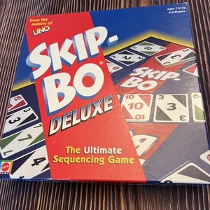 SKIP-BO DELUXE Card Game Sequencing Board Game COMPLETE 2001 Nice Clean - Picture 1 of 7