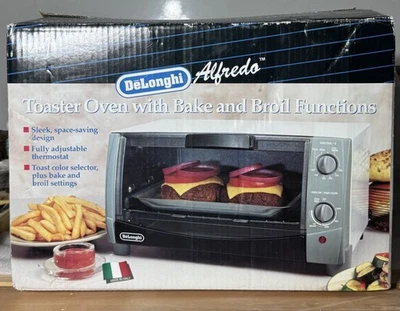 New Open Box Delonghi Alfredo Toaster Oven Broiler Italy Made 1400 Watts XU-400 - Image 1 of 4