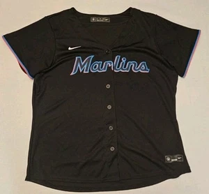 Miami Marlins 2020 Black Nike Jersey Men XL Blank Alternate EUC - Picture 1 of 9