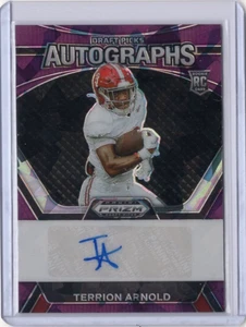 TERRION ARNOLD NCAA 2024 Panini Prizm Purple Ice RC Auto 61/99 #DPA-TAD Card - Picture 1 of 2