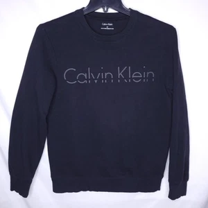 Calvin Klein Felpa Uomo Piccola Nera Pullover Logo - Foto 1 di 11
