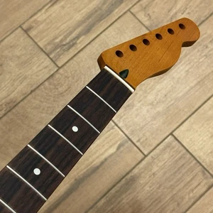 22 Bund gerösteter Ahorn TL Gitarrenhals Palisander Nitro Satin für Fender Telecaster - Bild 1 von 8