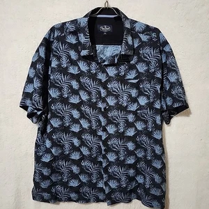 Nat Nast Hawaii Herren XL Seidenmischung Palmen Geometrisch Kurzarm Knopf Hemd - Bild 1 von 5