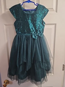 Jona Michelle Girls’ Size 6 Green Sequin Tulle Party Dress Special Occasion - Picture 1 of 3