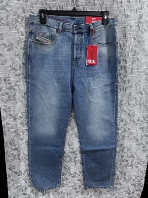 DIESEL мужской размер W34-L30 синий 2020 D-Viker прямые брюки джинсы $225 новый с Ярлыками - Изображение 1 из 4