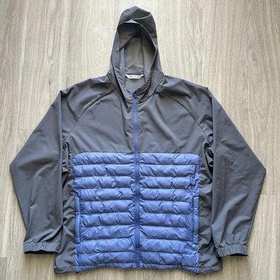 Chaqueta acolchada Peter Millar All Course XXL con capucha gris/azul golf Foto 1 de 4