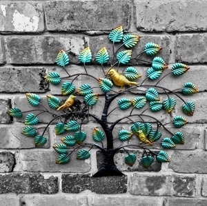 Metal Tree Of Life Featuring Birds Wall Art, Inside/ Outside New 55cm X 45cm - Picture 1 of 3