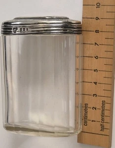 Antique B'ham Sterling Silver Topped Oval WGJar Dated C ANCHOR LION Ornate Piece - Picture 1 of 18