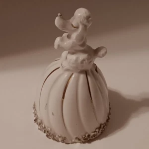 Vintage POODLE BELL, Spaghetti trim, by Chase, Hand Painted, Japan Kitsch, MCM - Picture 1 of 10