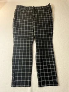 Old Navy High Rise Pixie Pants Womens 16 Windowpane Plaid Ankle Secret Pockets - Picture 1 of 7