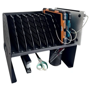 10-Device Laptop Charging Station with 6 AC Outlets & 4 Fast-Charging USB Ports - Picture 1 of 9