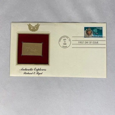 First Day of Issue Antarctic Explorers Nathaniel Palmer 22kt Gold Stamp - Image 1 of 4