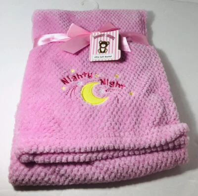 NUEVA Manta Bebé Miel Noche Rosa Ultra Suave 30”x30” Foto 1 de 4