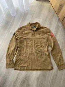 Vintage Ralph Lauren Polo RL Fish Game Club Shirt L Hooded Rugby Patch Hunting - Picture 1 of 10