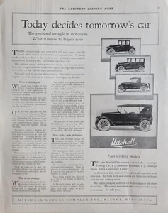 Anuncio automático de Mitchell Motors Company ""Today Decides Tomorrows"" 1928 - Imagen 1 de 1