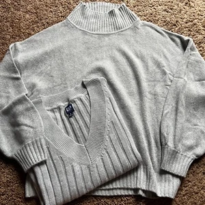 GAP Knit Sweater Mens Gray Sweater Vest Combo Size M/L - Picture 1 of 8