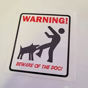 4 stickers - BEWARE OF THE DOG - warning security sign door window HIGH QUALITY - Picture 1 of 2