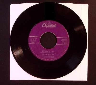 DEAN MARTIN RETURN TO ME/FORGETTING YOU CAPITOL RECORDS VG VINYL 45 33-80 - Image 1 of 2