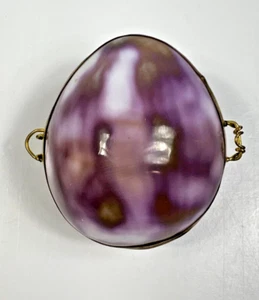 Vintage echte Muschel Kaurimuschel Pille Schnupftabakdose Schmuck Rosenkranz Klappring - Bild 1 von 8