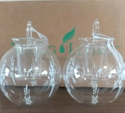 Young Living Christmas Ornament 2 Pack Diffuser Clear Glass NEW - Image 1 of 2