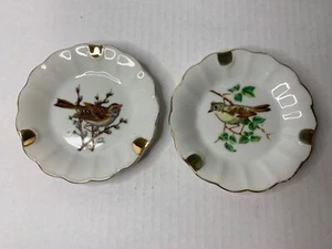 Juego de 2 - Ceniceros Japón con Pájaro en una Rama - De Colección - 4.5" - Imagen 1 de 7