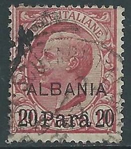 1907 LEVANTE ALBANIA USATO EFFIGIE SOPRASTAMPATO ALBANIA 20 PA SU 10 CENT I34-6 - Picture 1 of 1
