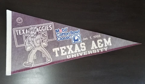 NCAA Texas A&M University Aggies 1993 Cotton Bowl (12 x 30) -Trench- VTG Pennant Cover