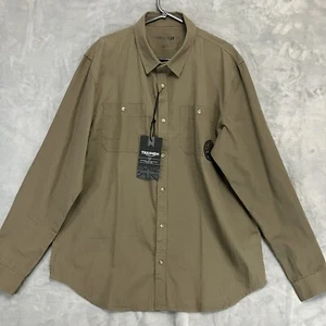 TRIUMPH Long Sleeve Carmody Cotton Khaki Green Shirt Mens Size 2XL NWT - Picture 1 of 10