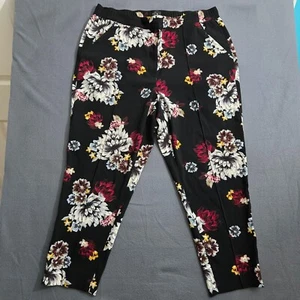 White House Black Market Women 12S Floral The Slim Ankle Elastic Waist Pants - Picture 1 of 11