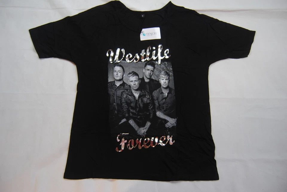 WESTLIFE FOREVER 3/4 RAGLAN LADIES SKINNY T SHIRT SMALL BNWT OFFICIAL BACK HOME - Image 1 of 2