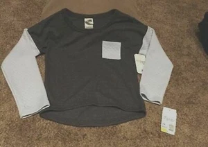 Soffe Girls Quilted Crew Charcoal/Blue Size Large (12-14)  NWT - Picture 1 of 2