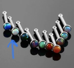 2-Pack Opal Surgical Steel Nose Bone Stud Ring Piercing 20g Free Shipping! - Picture 1 of 4