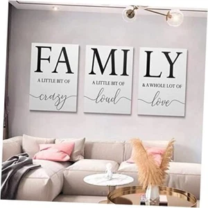 GUBIYU Home Family 16X24inch (40x60cm)*3pcs A001 black and white family art - Picture 1 of 7
