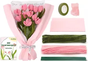 200 Pieces Pipe Cleaners Craft Supplies DIY Chenille Stems Tulip Bouquet Kit wit - Picture 1 of 9