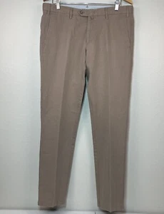 Aldo Valentini Trentasei Slim Fit Cotton Linen Beige Chino Khaki Trousers Men 36 - Picture 1 of 9