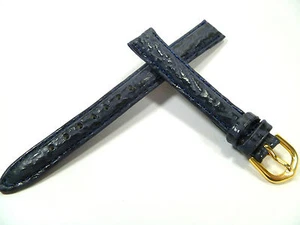 12 mm BLAU UHRENARMBAND ARMBAND HAIFISCH PRÄGUNG UHRENBAND LEDER 1205 - Picture 1 of 2