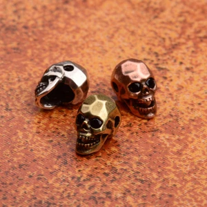 Copper Skull Bracelet Connector Spacer Charm Loose Beads Silver Rose Gold Beads - Picture 1 of 11