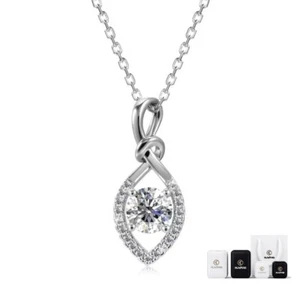 Elegante 1 ct Moissanite Brillant Halskette Damen 925 Silber GRA Zertifikat Etui - Bild 1 von 10