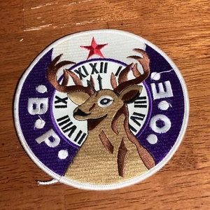 Reloj de 11 horas vintage BPOE Elks Club parche de 5 pulgadas Benevolent Order Of Elks - Imagen 1 de 4