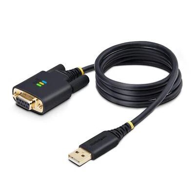 StarTech 1P3FFCNB-USB-SERIAL 3Ft USB to Null Modem RS232 Serial Adapter FTDI - Image 1 of 4