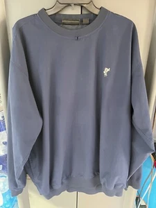 Ashworth Jacket Men's XL Navy Blue Golf Pullover Windbreaker Crew Neck Pockets - Picture 1 of 10